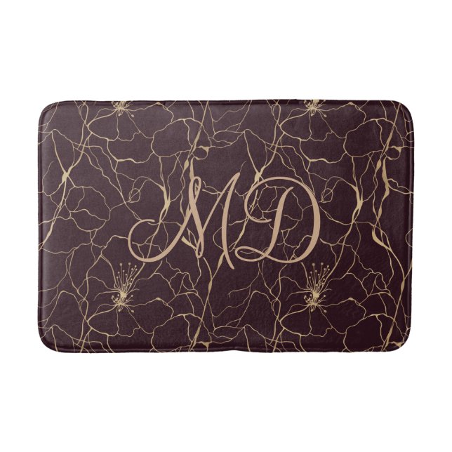 Tapis De Bain Deep Purple Chic Moderne Esthétique (Devant)
