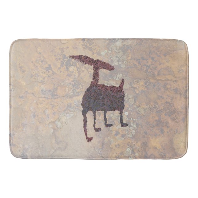 Tapis De Bain Deer Petroglyph Rinconada Canyon NM (Devant)