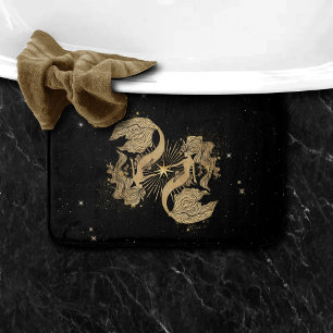 Tapis De Bain Déesse du Zodiaque Astrologie des Poissons d'Or