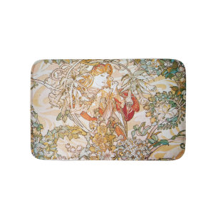 Tapis De Bain Déesse Fleur Art Nouveau