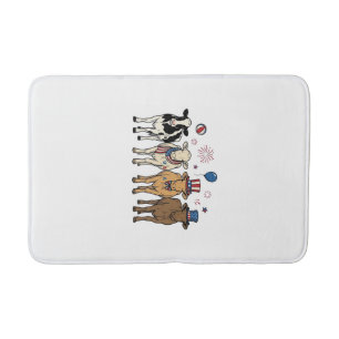 Tapis De Bain Défilé de vaches patriotiques dessin de t-shirt vi
