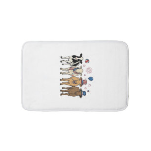 Tapis De Bain Défilé de vaches patriotiques dessin vintage pour