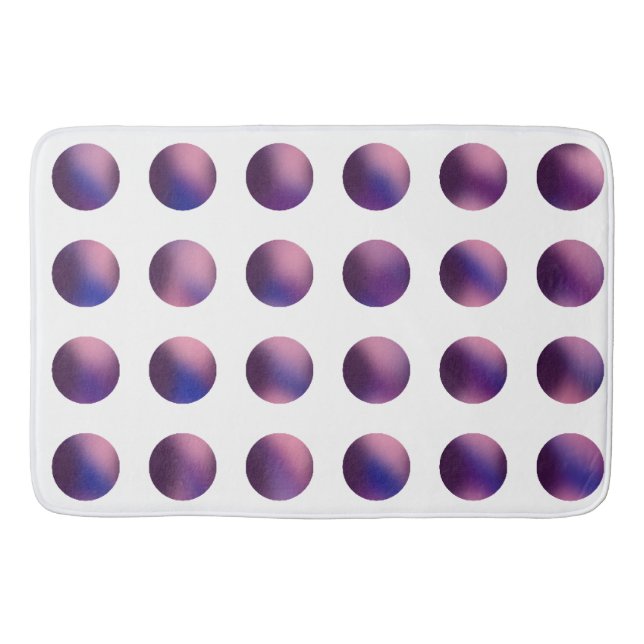 Tapis De Bain Dégradé Violet à Points Pattern | Moderne (Devant)