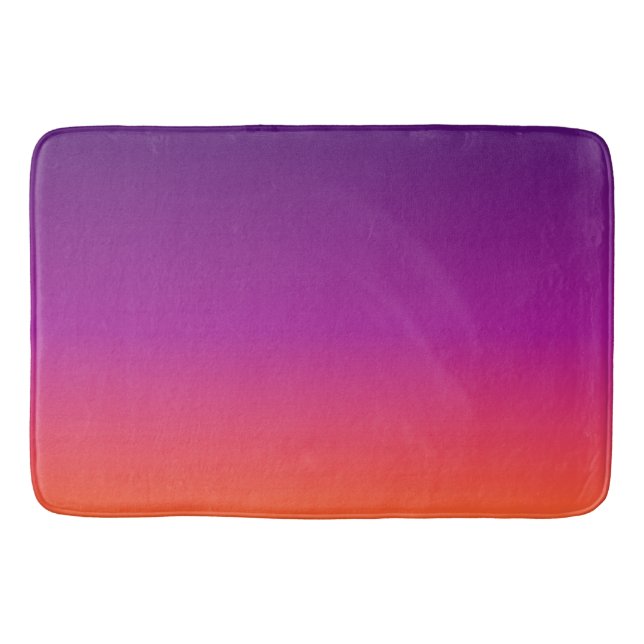 Tapis De Bain dégradé violet, rose et orange foncé (Devant)