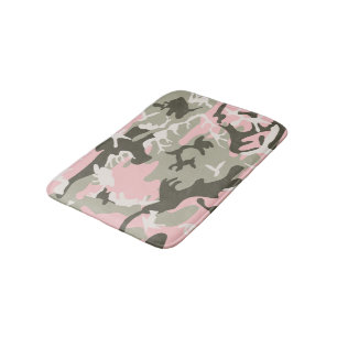 Tapis De Bain Déguisement camouflage rose et vert, Militaire, Ar