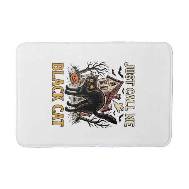 Tapis De Bain Déguisement Chat Noir Maison Hantée Drôle Hallowee (Devant)
