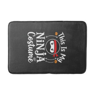 Tapis De Bain Déguisement de ninja drôle Design Halloween_1