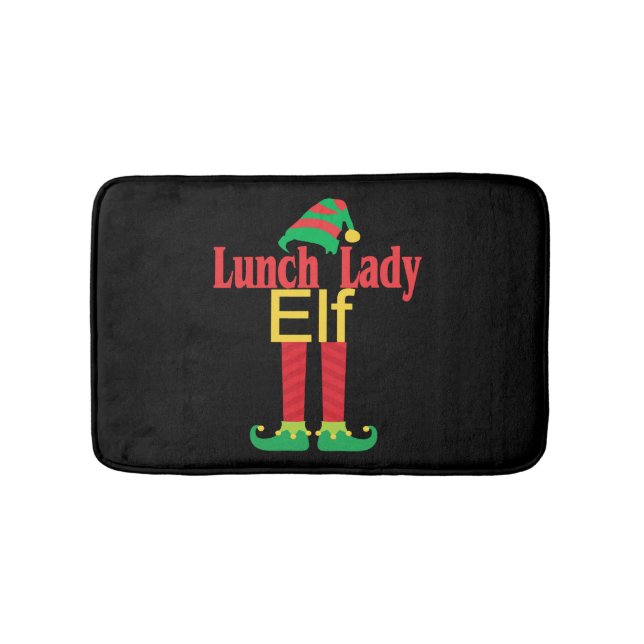 Tapis De Bain Déjeuner de Noël Lady Elf Avec Casquette & Pieds G (Devant)