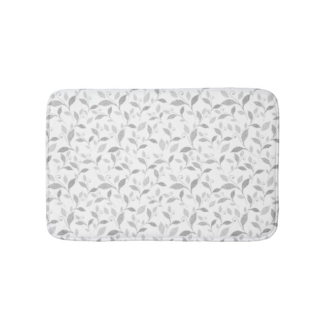 Tapis De Bain Délicat Gray Gris Floral Mat (Devant)
