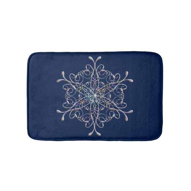 Tapis De Bain Délicat Snowflake Iridescendant Mat (Devant)