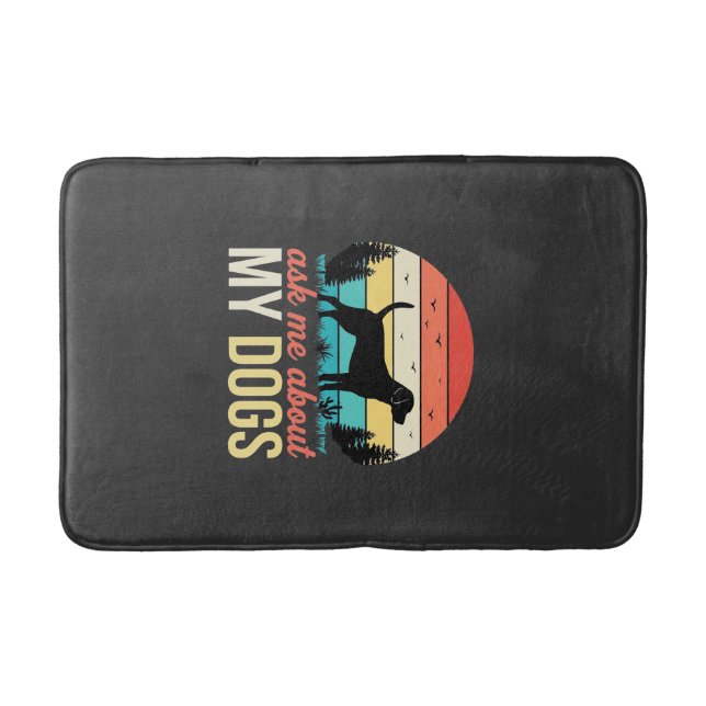 Tapis De Bain Demandez-moi à propos de mon chien Rétro Sunset_1 (Devant)