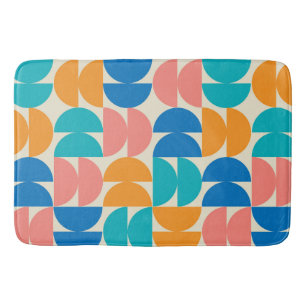 Tapis De Bain Demi-cercles de milieu de siècle en orange sarcell