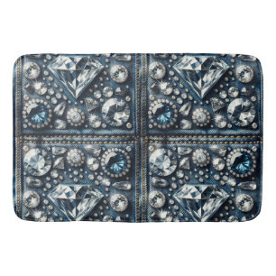 Tapis De Bain Denim & Diamonds Bling Bijou Glamour