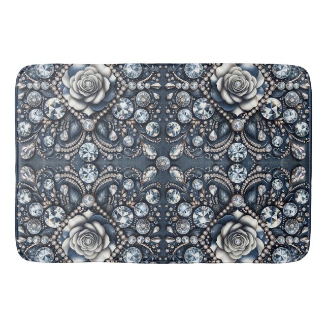 Tapis De Bain Denim & Diamonds Glam Bling Rose Bijoux (Devant)