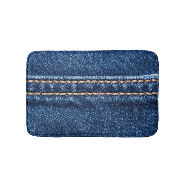 Tapis De Bain Dénim piqué : texture du jean closeup. (Devant)