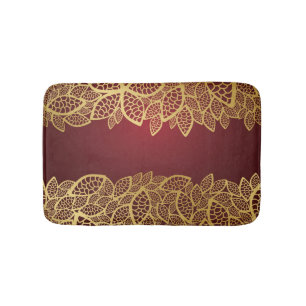 Tapis De Bain Dentelle d'or de feuille sur l'arrière - plan