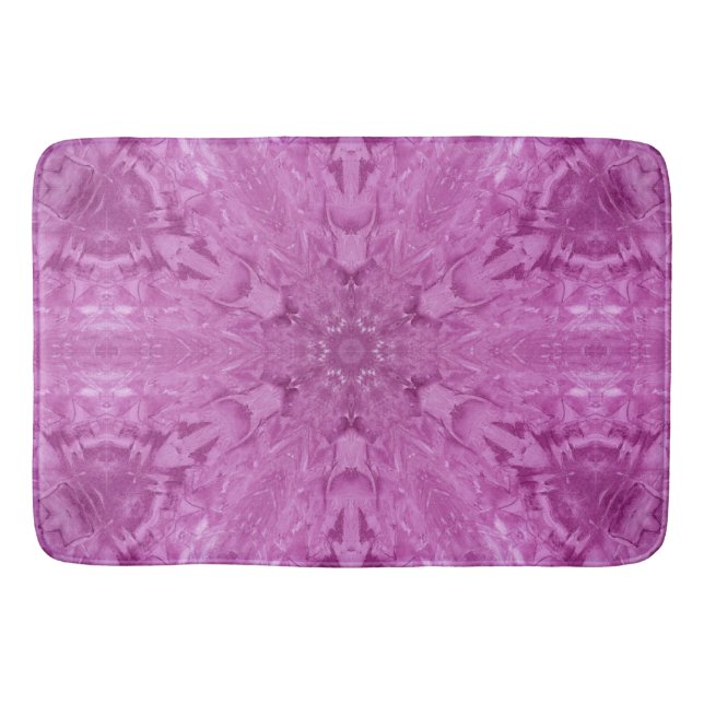 Tapis De Bain Dentelle féminine rose Kaleidoscope Flocon de neig (Devant)