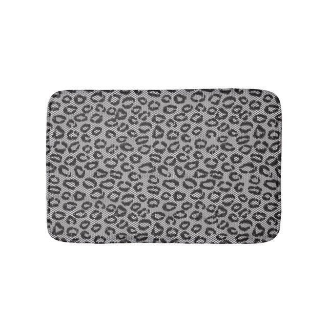 Tapis De Bain Dentelle nette noire avec le motif de léopard sur (Devant)