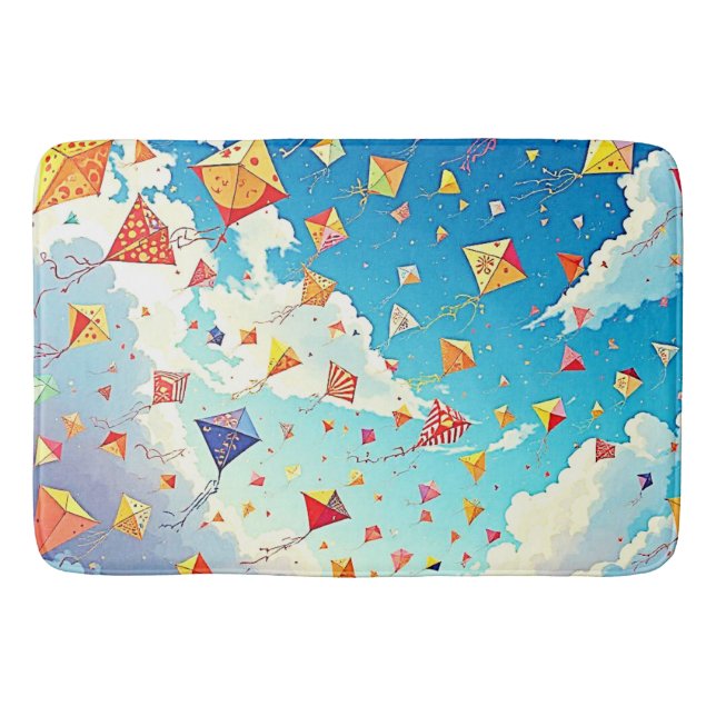 Tapis De Bain Des cerfs-volants joyeux grimpent en flèche (Devant)