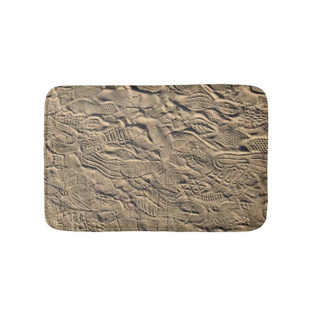 Tapis De Bain Des imprimés de chaussures dans le sable (Devant)