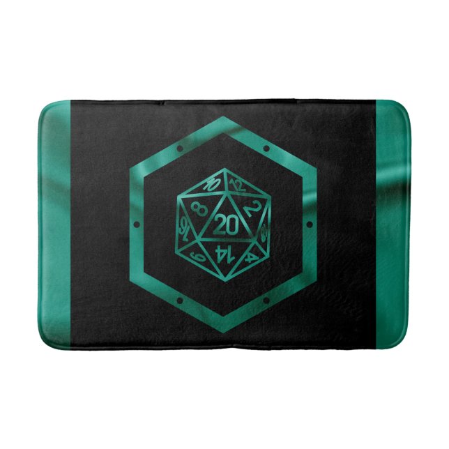 Tapis De Bain Dés RPG | Emerald Imaginaire Tabletop Retro Gamer (Devant)