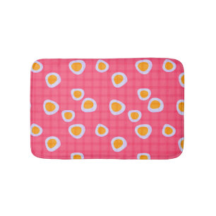 Tapis De Bain Des spots amusants sur un corail rose à damiers ar