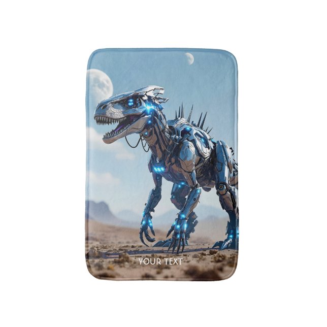 Tapis De Bain Désert de Cyborg Dinosaur Imaginaire mignon (Devant (Vertical))