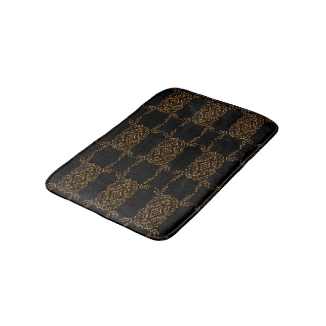 Tapis De Bain Design abstrait florissant d'or (Angle)