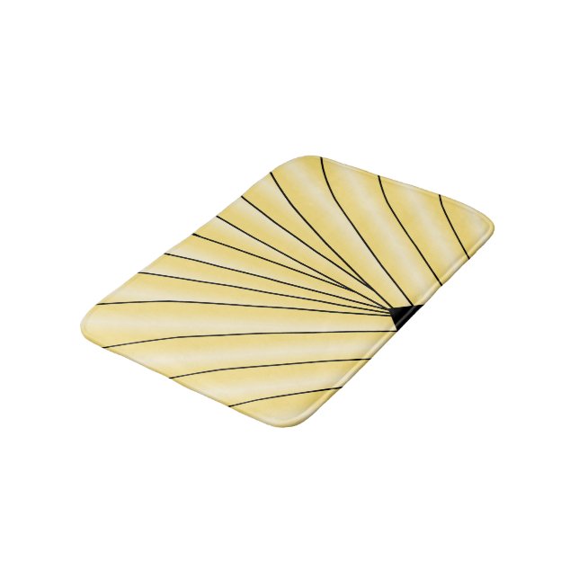 Tapis De Bain Design Art Déco Jaune (Angle)