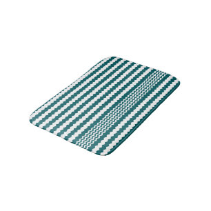 Tapis De Bain Design Chevron vert et blanc