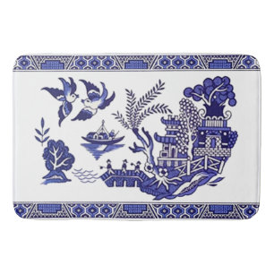 Tapis De Bain Design classique de saule bleu