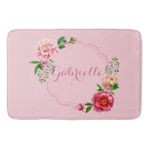 Tapis De Bain Design classique : Joli cadre rose floral