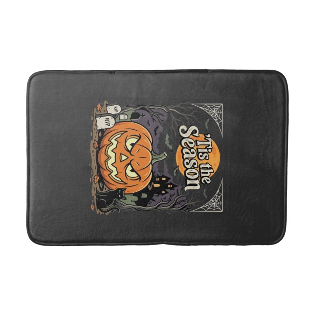 Tapis De Bain Design de chat de citrouille de la saison d'Hallow (Devant)
