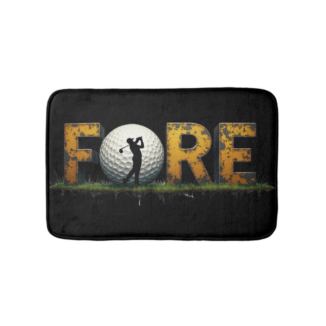 Tapis De Bain Design De Golf Branché Avec Silhouette De Golfeur (Devant)