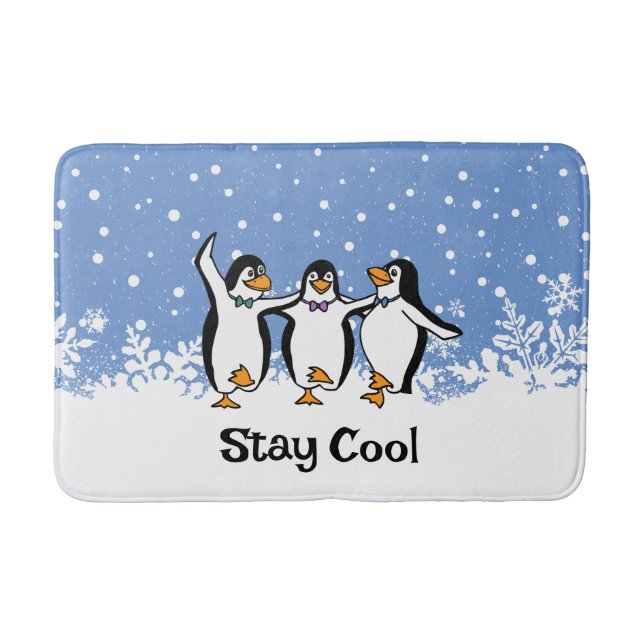 Tapis De Bain Design de pingouins dansants (Devant)
