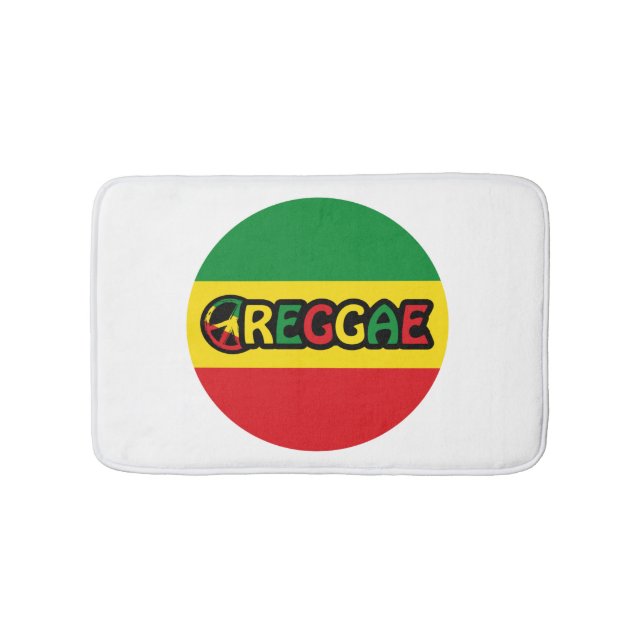 Tapis De Bain Design de reggae avec couleurs de drapeau reggae (Devant)