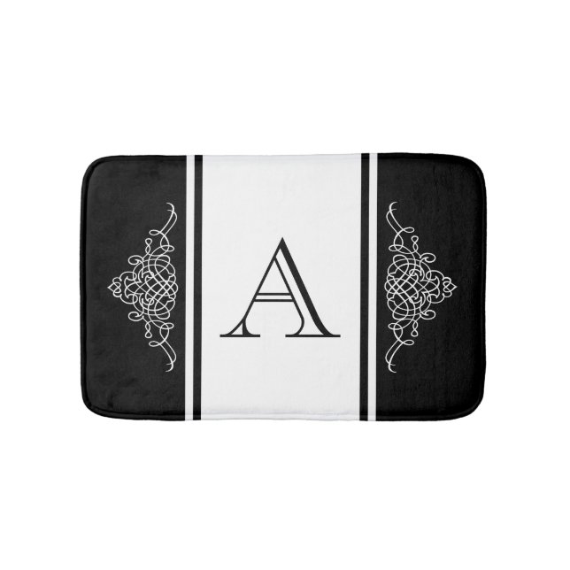 Tapis De Bain Design élégant de monogramme (Devant)