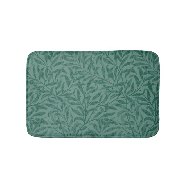 Tapis De Bain Design feuille vintage vert élégant (Devant)