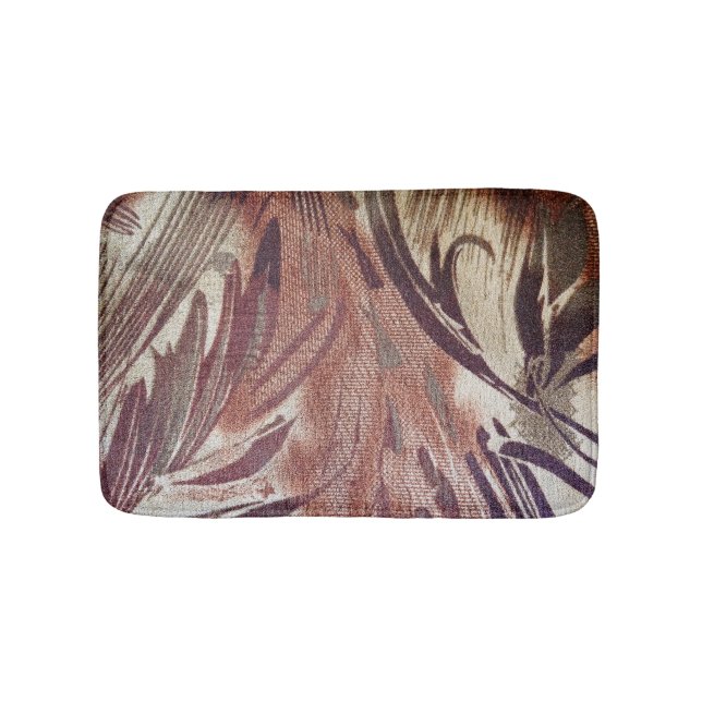 Tapis De Bain Design floral Brown Abstrait 2 (Devant)