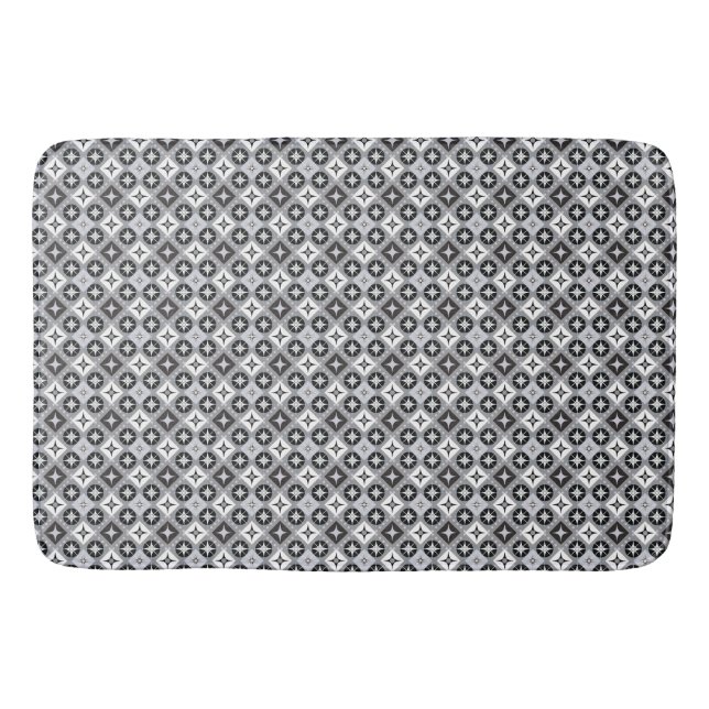 Tapis De Bain Design gris et blanc (Devant)