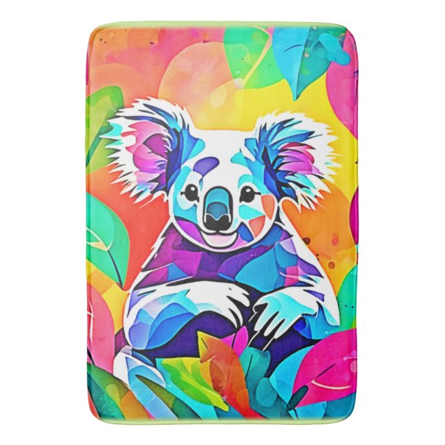 Tapis De Bain Design Koala Abstrait (devant Vertical)