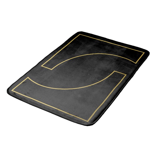 Tapis De Bain Design moderne Elégant géométrique Faux Gold Desig (Angle)