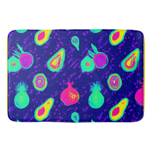 Tapis De Bain Design Motif de fruits de néon vibreux