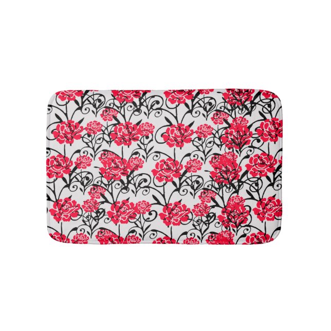 Tapis De Bain Design Motif d'illustrations de rose rouge (Devant)