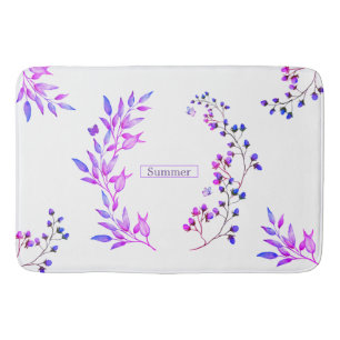 Tapis De Bain Design original de fleurs et branches violettes
