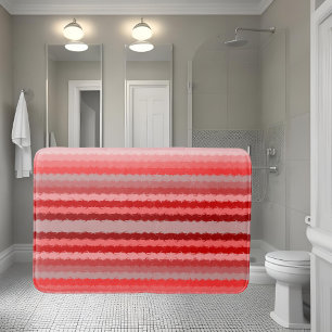 Tapis De Bain Design rayé moderne dans différentes nuances de ro