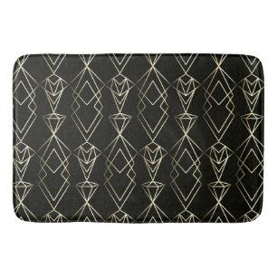 Tapis De Bain Design rétro classique en noir et or