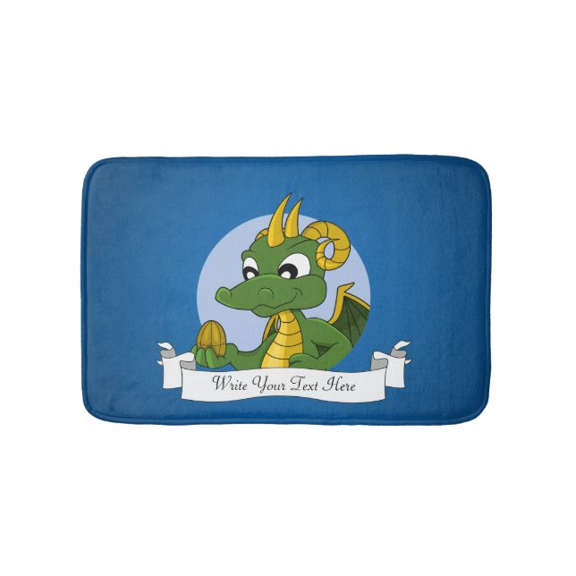 Tapis De Bain Dessin animé de dragon vert (Devant)