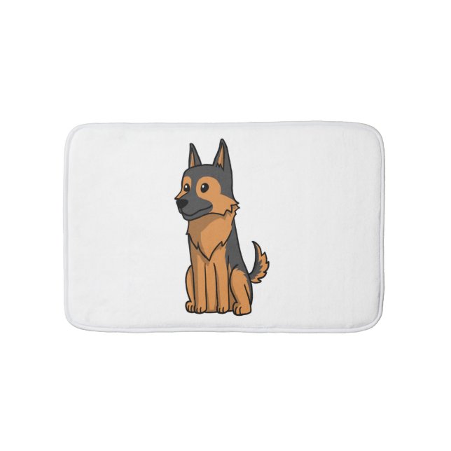 Tapis De Bain Dessin animé de German Shepherd (Devant)
