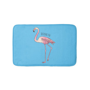 Tapis De Bain dessin animé d'oiseau Flamant rose
